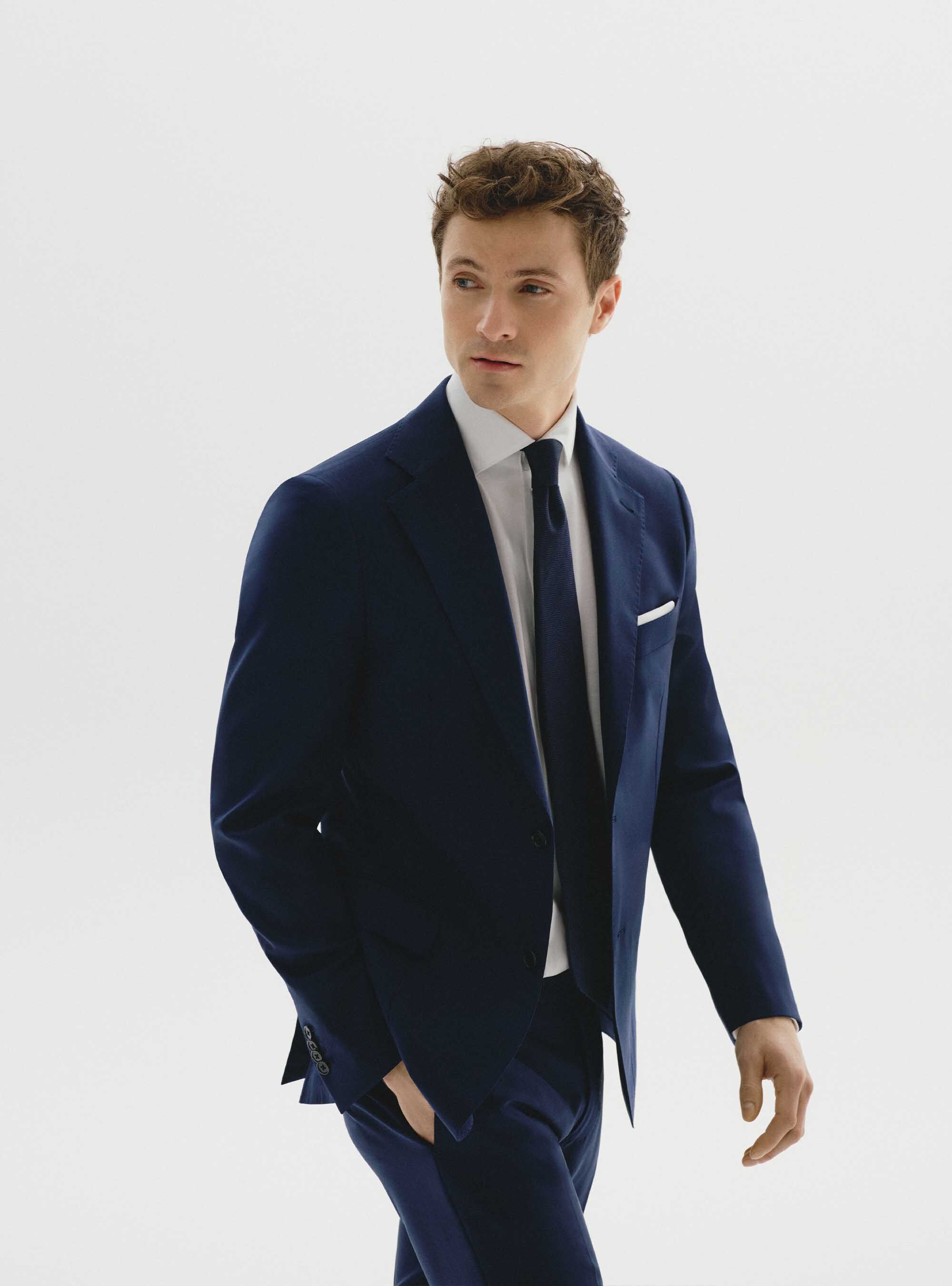 Blue suit in pure wool by Vitale Barberis Canonico